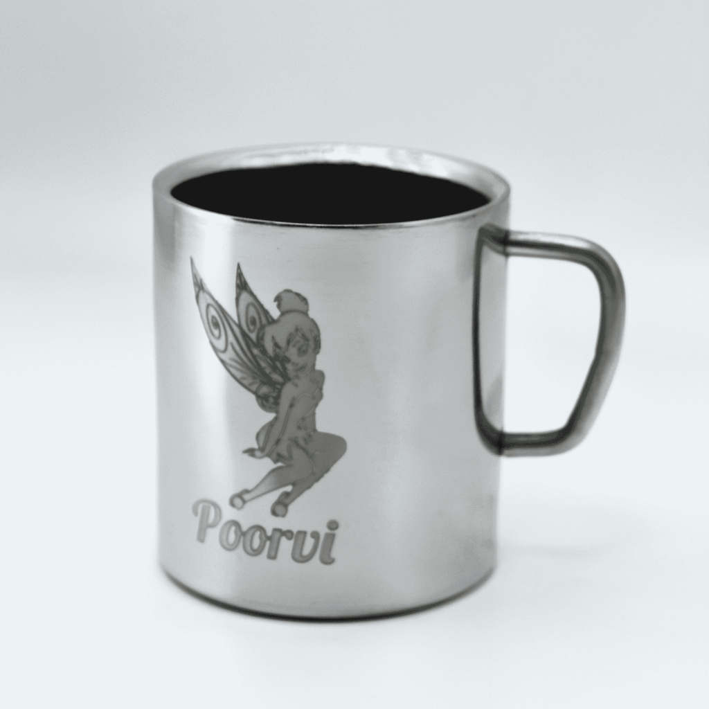 Wedding Gift Coffee Mug – 250ml Stainless Steel, Engraved Name & Icon